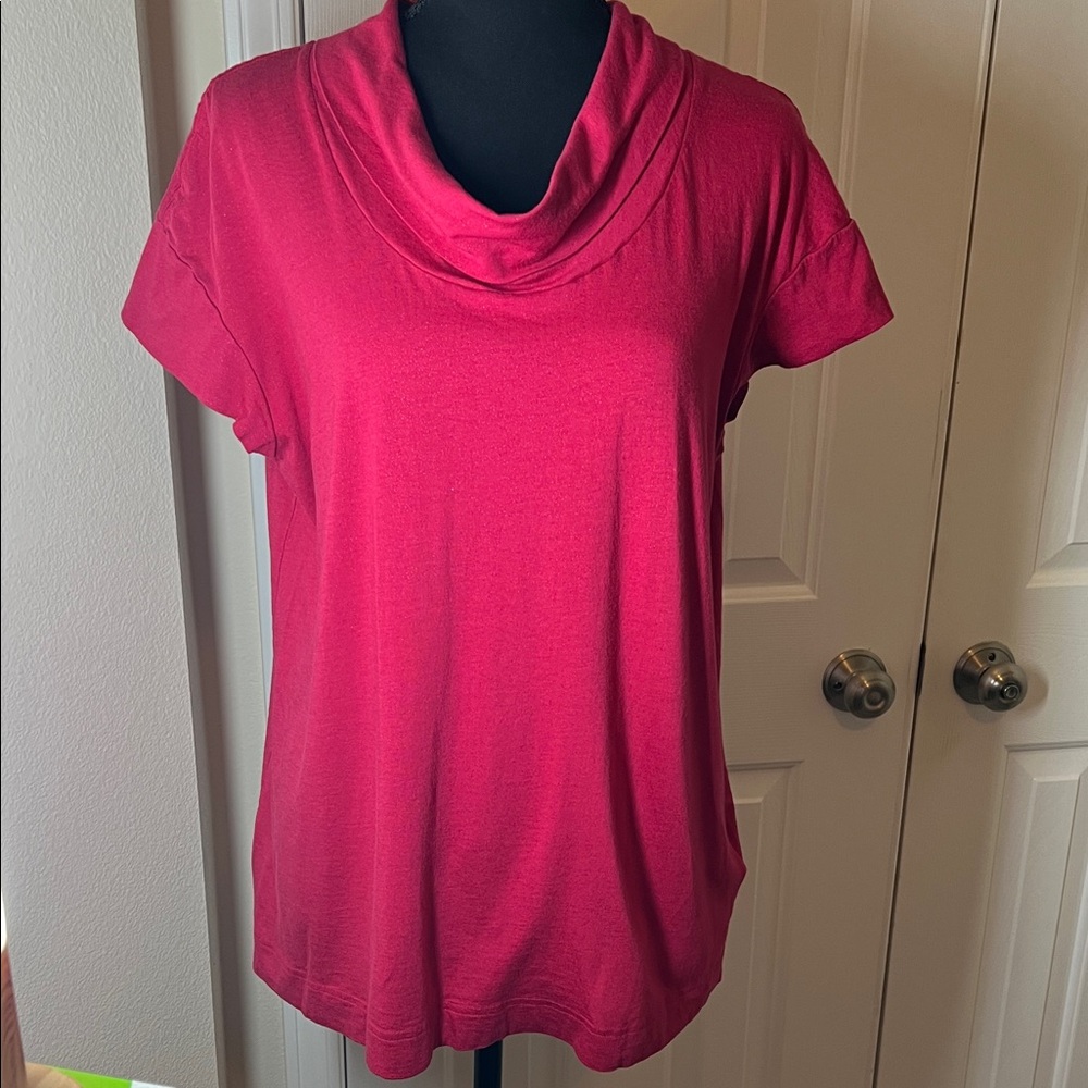 Tommy Hilfiger Fuchsia Cowl Neck Tee